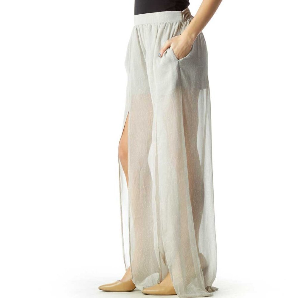 BCBGeneration Gray Tonal Print Maxi Skirt with Shorts - Picture 3 of 3